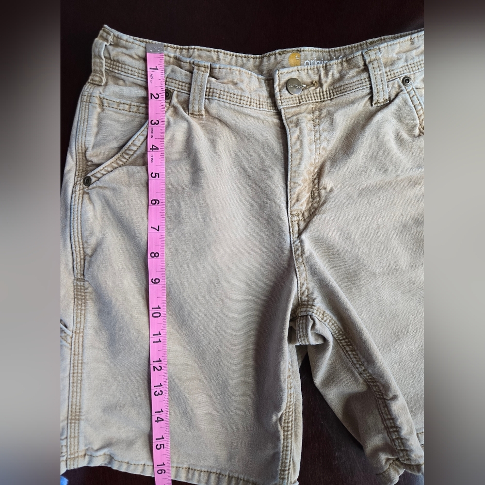 VTG Style Carhartt Carpenter Shorts Tan - Size 4 Spring 18 - Picture 5 of 9